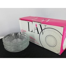 Lav 20020opt Cam Çay Tabağı Seti 6'lı Şeffaf