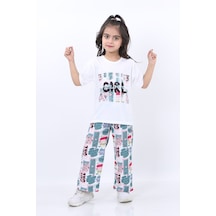 Vitrin Kids Gırl Baskılı Tişört Ve Pantolon 2 Li Kız Çocuk Takım Vtrn2175 001