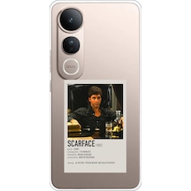 Vivo V50 Lite Uyumlu Scarface Mini Poster Tasarımlı Baskılı Silikon Kılıf Renkli