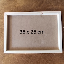 35x25cm Ham Ahşap Çerçeveli Pano Camsız - Arkalık Sabit