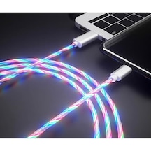 Manyetik Data Ve Hızlı Şarj Kablosu Led Işıklı Micro Usb Rgb