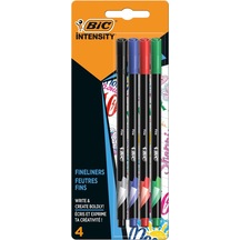 Ayrex Intensity Fine Liner Keçe Uçlu Kalem 4'lü Blister Klasik Renkler, Siyah,mavi,kırmızı Ve Yeşil Renk, 0.4 Mm. Genel