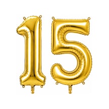 15 Rakam Folyo Balon Altın Rengi 100 Cm