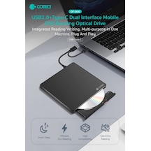 Özel Üretim Bağlantı Masaüstü Medya Coteci Çift Bağlantılı Usb 2.0 Type-c Harici Dvd Rw Yazıcı