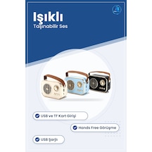 Bluetooth Hoparlör Işıklı Kablosuz Usb Tf 5v Taşınabilir Hands Fr