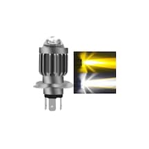 Mercekli Led Ampül 12v 35/35 W P43t H4 Çift Devre Sarı - Beyaz