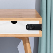 Besthome1 Anahtarsız Dolap Kapı Kilidi, Ofis Dosya Dolabı İçin Siyah, 10.1x4.1x2.3cm Boyutta