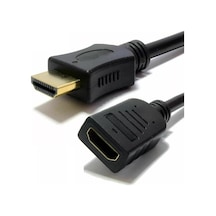 Hdmı Uzatma Kablosu 2 Metre Erkek Dişi Kablo Full Hd 1080p 4k Destek Altın Uçlu Yüksek Hızlı Hdmı Uzatıcı Tv Monitör Projeksiyon Oyun Konsolu Uyumlu Zr150 Siyah 2 Metre