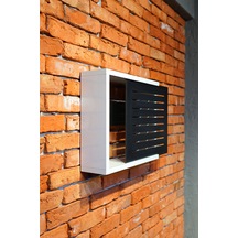 Modem Saklama Kutusu Sürgülü Yana Açılır 35 X 40 Çizgili Siyah