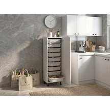 Kenzlife Membran Sepetli Kilitli Mutfak Dolabı Ruberukilit Byzbyz Çerçeve 122 45 30 Mebran Kapak Suntalam Gövde Beyaz