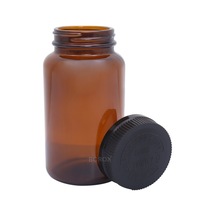 Borox Amber Cam Şişe 300 ML Bastır Aç Kapaklı Ecza Şişe