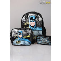 Yeni Sezon Lisanslı Batman Okul ,beslenme Ve Kalem Çantası Okul Seti 421-siyah