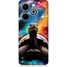 İnfinix Hot 40i Uyumlu Renkli Kaplumbağa Desenli Silikon Kılıf