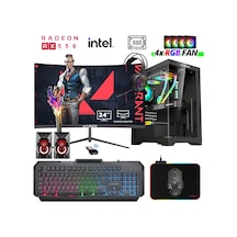 Xaser XSR1016 i5-7400 16 GB 512 GB SSD 4 GB RX550 24" Free Dos Masaüstü Oyuncu Bilgisayarı