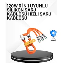 3 Ü 1 Arada Kablo 120w Hızlı Şarj Ve Veri Aktarımı Özellikli Çok Renkli