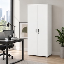 80x38x155 Cm Ofis Dolabı Şık Ve Fonksiyonel Beyaz Kahverengi