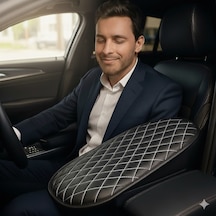 Opel Astra J Deri Oto Kolçak Kılıfı, Kaliteli Süngerli Beyaz Nakışlı.