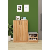 Asra Trend Puflu Ayakkabılık A-25 %100 MDF Minderli Geniş Portmanto Petra