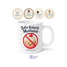 Diyette Olup Tatlı Krizine Girenlere Sıfır Kalorili Mutluluk Kupa Bardak Hediye Beyaz / Çok Renkli