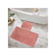 Buççin Online Mağaza Softmicro Gül Kurusu 60x100-60x50 Cm 2'li Banyo Paspası Kaydırmaz,yıkanabilir,makine Dokuması Po Çok Renkli