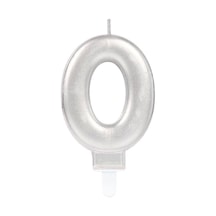 0 Rakam Mum Gümüş Renk Çok Renkli