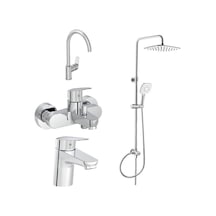 Artema Flow Round Lavabo Eviye Banyo Batarya + Artema A45787 LS20 Joy 3S Robot Duş Takımı Krom