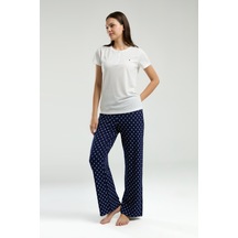 Pierre Cardin 8953 Kısa Kol Kadın Pijama Takımı Beyaz