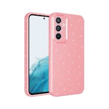 Zore Galaxy S24 Kılıf Kamera Korumalı Simli Lüks Nvth Koton Kapak - Pembe