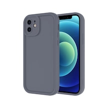 Apple, Uyumlu iPhone 11 Kılıf Viera Silikon - Gri Düz Renkli