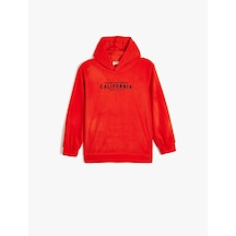 Koton Kapşonlu Sweatshirt Baskılı Uzun Kollu Turuncu 5wkb10215tk Turuncu