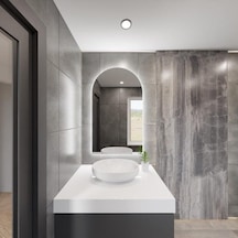 45x101 Cm Modern 6500k Led Beyaz Işıklı Kemer Banyo Aynası Arkadan Aydınlatmalı Arch Ayna, Minimalist Ve Şık Banyo Dekoru Beyaz