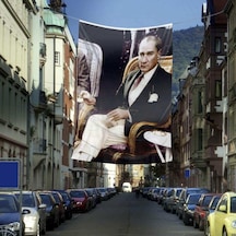 Sivil Mustafa Kemal Atatürk Poster Dış Cephe Bayrağı - 4 X 6 Metre 1