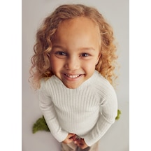 Mayoral Ekru Kız Çocuk Balıkçı Yaka Kazak 4001 Ekru