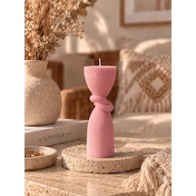 Mumelia Burgu Aura - Doğal Soya Dekoratif Blok Mum - Pembe