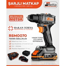 Retta Şarjlı Matkap Vidalama 70nm 21v 2ah