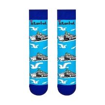 Carnaval Socks İstanbul Martı Vapur Desenli Soket Çorap Renkli