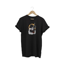 Mafya Panda Baskılı Siyah T-shirt %100 Pamuk Dijital Baskılı Tişört Siyah
