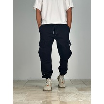 Cocopelli Premium Kalite Büyük Cepli Siyah Jogger Pantolon Coc1910 Siyah