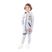Toontoy Kids Toontoy Erkek Çocuk Baskılı Eşofman Takım Gri Melanj