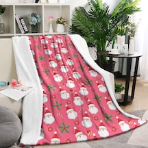 Noel Desenli 40x50 İnç Polar Battaniye, Yumuşak, Hafif Ve Kalın, Erkek, Kadın Ve Çocuk İçin Noel Baba Noel Şeker