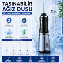 Polham Taşınabilir Şarjlı Ağız Duşu 380 Ml Diş Ve Diş Eti Bakım Cihazı ,1200 Mah, Ipx7 Su Geçirmez, 3 Temizlik Modlu, 4 Başlıklı