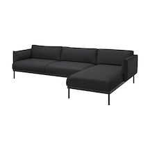 Ikea Siyah Ferah Kanepe - Uzanma Koltuklu 4'lü Kanepe