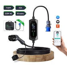 Cks Enerji Elektrikli Araba Taşınabilir Şarj Cihazı 7 Kw / 32a / Tip-2 / 3x32a Fiş / Monofaze/çantalı / Ev Tipi Dönüştürücü Kablolu 10 Metre Kablo 3,7 - 7,4 Kw