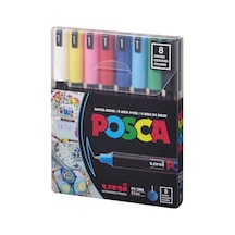 Uni-ball Posca 0.7 Su Bazlı Poster Markörü Ana Renk 8 Li Pc-1mr Çok Renkli