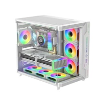 Sirius White Argb Panel 7x Fan Kumanda Ve Kontrolcü Atx Boş Bilgisayar Kasası Beyaz