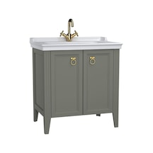 VitrA Valarte 62154 Lavabo Dolabı Kapaklı 80 Cm Mat Gri Çok Renkli