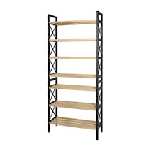 Bituclass 8 Katlı Çok Amaçlı Raf Ayakkabılık 47x18x127 Cm, Mdf Ve Plastik Malzeme, Kolay Kurulum Qr Kodlu, Modern Ve Dekoratif Düzenleyici Dolap Ünitesi, Siyah Açık Ceviz
