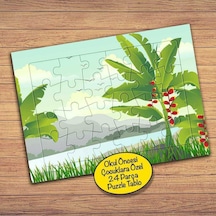 Tropikal Ağaç Ve Manzara Çocuklara Özel Puzzle Yapboz Tablo-313pz