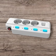 Termal Akım Korumalı 2500w 10 Amper 3 Lü Priz 1.5 Metre Uzatma Kablosu Çoklu Priz 2 Usb Çocuk Korumalı