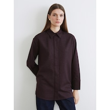 Lcw Modest Bordo Desenli Kadın Gömlek Tunik